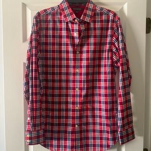 Banana Republic plaid shirt in red/black/white, Medium never worn or washed
